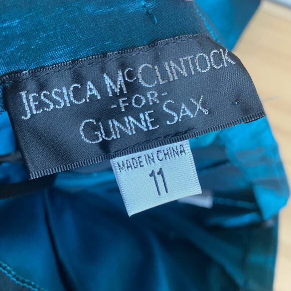 Vintage Jessica McClintock for Gunne Sax Metallic Strapless mini dress - Picture 6 of 10